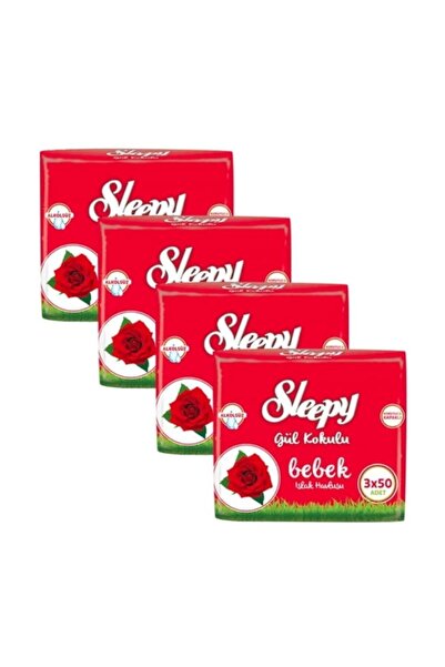 DEEPLY SLEEPY منشفة مبللة برائحة الورد سليبي 3 عبوات × 4 قطع