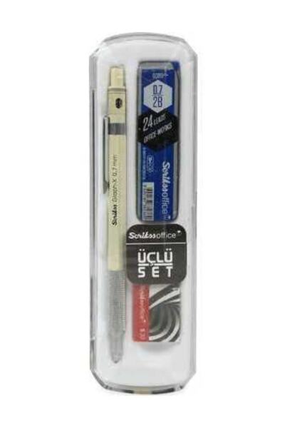 Scrikss Versatil Graph-x 0.7 Beyaz 3 Lü Set Kalem