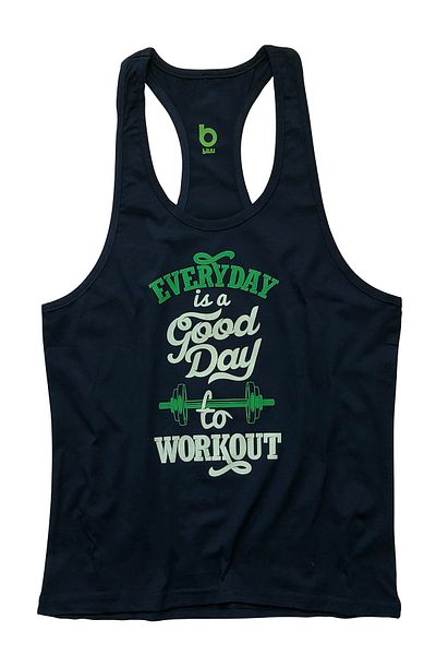 BLUU Unisex Navy Blue Fitness Gym Tank Top Αθλητής Μονό Goodday