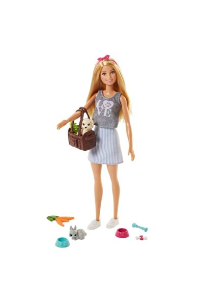 Barbie Kız Çocuk Pembe Barbie Ve Sevimli Hayvan Arkadaşı
