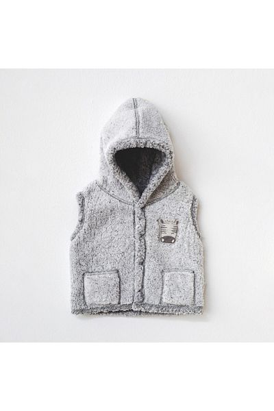 andywawa Gray Unisex Baby Vest - Welsoft Zzz Zebra, 3-6 Months (Grimelange)