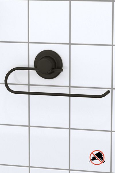 Teknotel Black Delme Screw No Drill! Vacuum Paper Towel Holder Matte Dm240