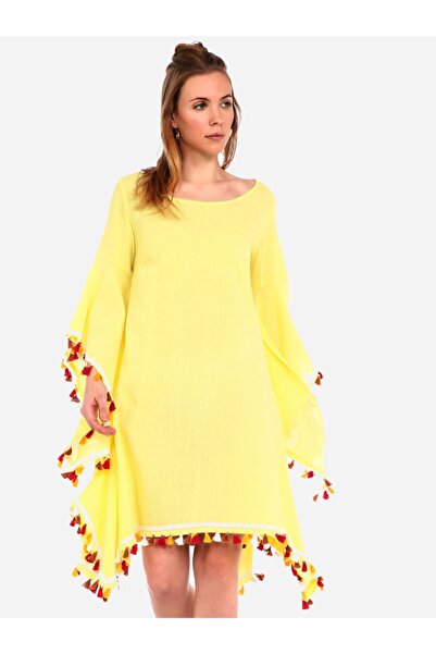 İna Kadın Organik Şile Bezi Kumaşından Bohem Tarzında Etnik Salaş Yazlık Elbise