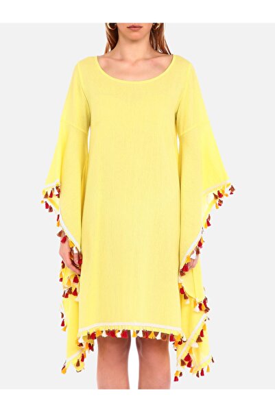 İna Kadın Organik Şile Bezi Kumaşından Bohem Tarzında Etnik Salaş Yazlık Elbise