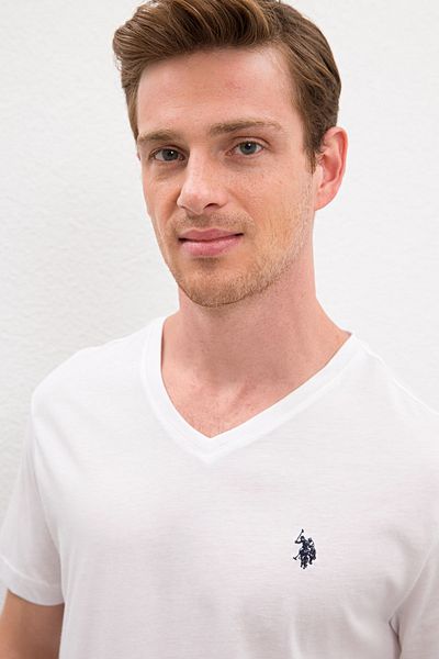 U.S. Polo Assn. Ανδρικό λευκό μπλουζάκι