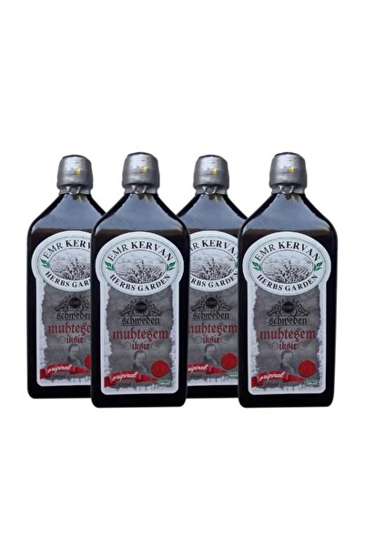 Emr Kervan Herbs Garden Isveç Şurubu Orijinal Alkolsüz 500 ml 4 Adet