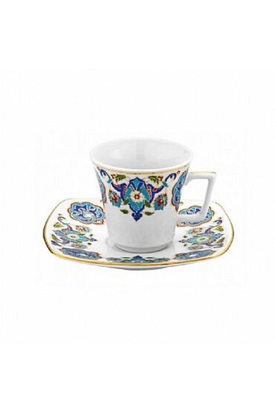 Kütahya Porselen Medusa 3868 Pattern Hand Decorated Coffee Set