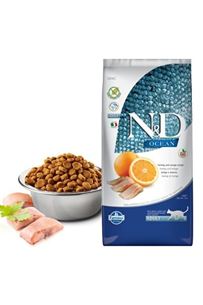N&D Nd Tahılsız Ringa Balıklı Portakallı Yetişkin Kedi Maması 1,5 Kg