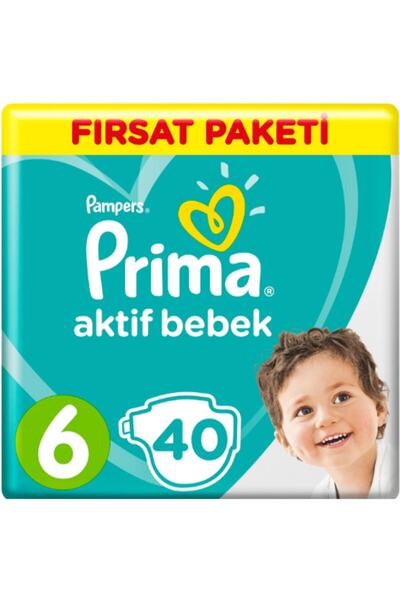 Prima Bebek Bezi Aktif Bebek 6 Beden 40 Adet