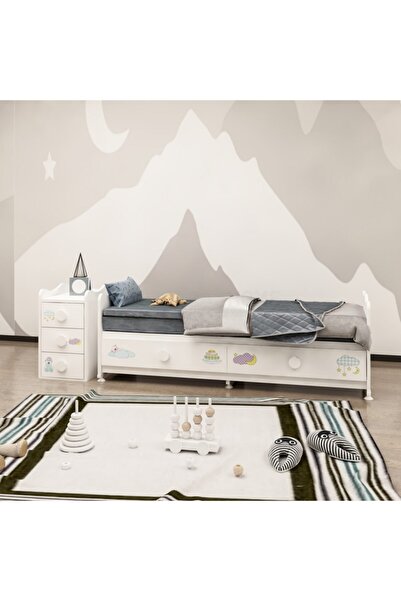 Garaj Home Melina Uykucu Uyku Setli Beşik Kombini- Uykuseti Beyaz