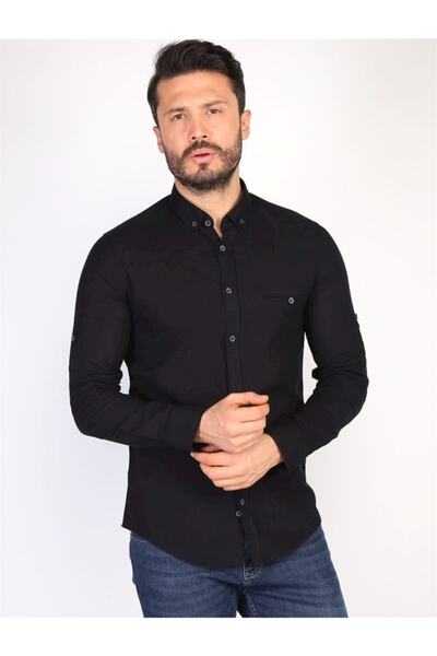 Twister Men's Black Color Cotton Basic Long Sleeve Shirt Eg 2051