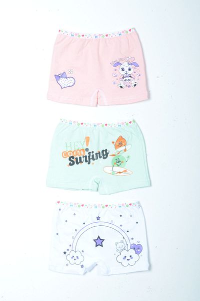 Tutku Girl's Powder Boxer Briefs 0181 3 Pack