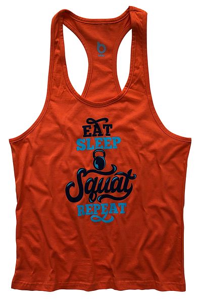 BLUU Unisex Orange Fitness Gym Athlete Undershirt