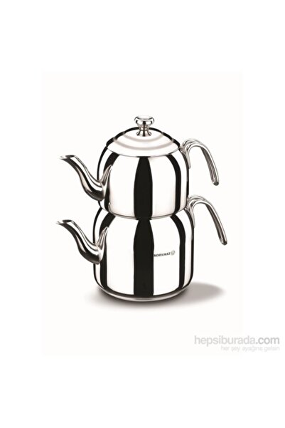 KORKMAZ Beyaz A057 Droppa Maxi Çaydanlık Takımı Çelik