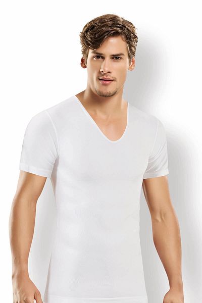 Formfit by Şalcı Men's White V-Neck Short Sleeve Corset