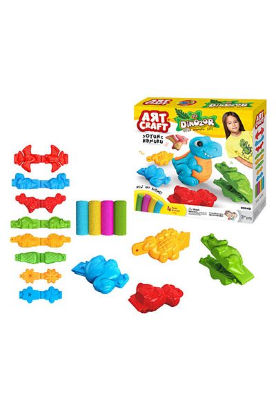 DEDE 4 Color 3d Dinosaur Play Dough Set