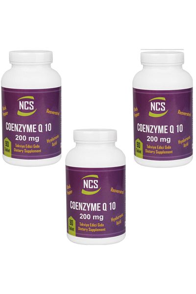 NCS Coenzyme Q10 Hyaluronic Acid Coenzyme Q10 200 Mg 90 Tab 3 Boxes