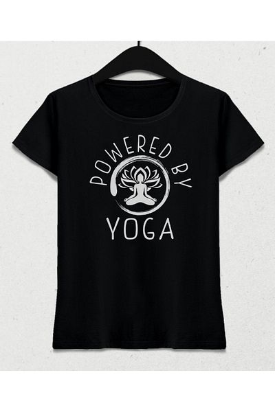 Basmatik Powered By Yoga Women's Black T-Shirt
