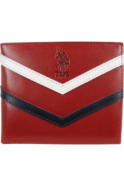 U.S. Polo Assn. Мъжки портфейл - модел Plcz8418, бордо червен