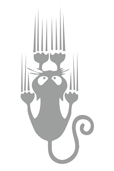 Sticker Fabrikası 00673 Model Cat Scratching Sticker - 15x7 Cm
