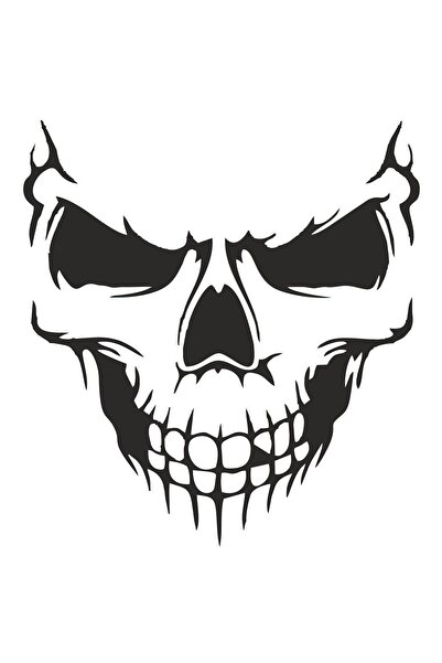 Sticker Fabrikası Araba Kaput Kurukafa Kuru Kafa Sticker 00660 53x50 Cm