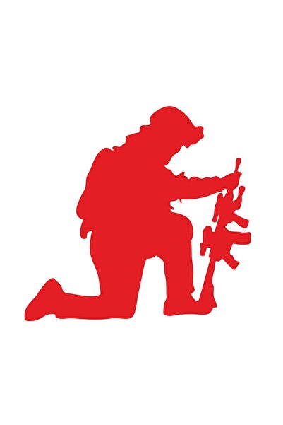Sticker Fabrikası ملصق صورة ظلية للجندي 00682 30x28,5 سم