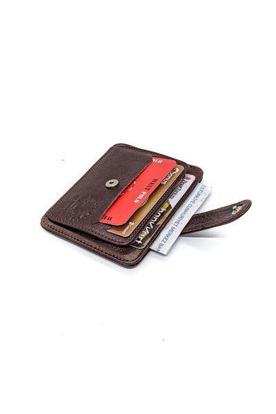 Westpolo Genuine Leather Brown Unisex Card Holder