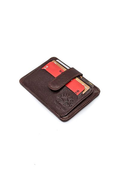 Westpolo Genuine Leather Brown Unisex Card Holder