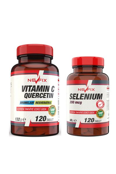 Nevfix Vitamin C 1000 Mg 120 Tablets Selenium 200 Mcg 120 Tablets