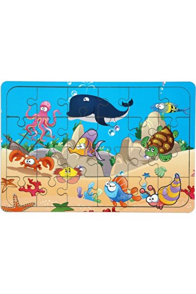 MAKETÇİNİZ Okyanus Canlıları 24 Parça Ahşap Puzzle