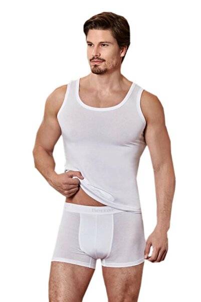 Berrak Ανδρική λευκή ανδρική αθλητική φόρμα μπόξερ ELF568BER5002