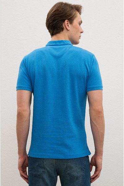 U.S. Polo Assn. Ανδρικό μπλουζάκι μπλε πόλο με λαιμόκοψη