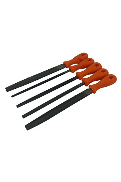 Yıldırım Eğe Seti 5 Parça Kalite Yuvarlak Üçgen Balık Sırtı Kare Eğe Takımız Plast Sap