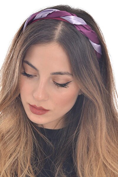 hahai accessories Hahai Coroană dublă din satin de culoare violet și magenta ...