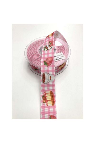 Hobigram Κορδέλα Grosgrain με μοτίβο λουλουδιών 2,5 cm – Ειδικό σχέδιο, αξεσουάρ, ποιοτική παραγωγή, εντυπωσιακό στυλ – Ku