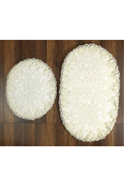 Estima Krem Klozet Takımı Fransız Dantelli