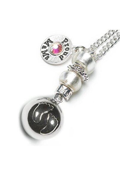 Proud MaMa Hamile Kolyesi Proud MaMa Babybell Baby Feet Deluxe Silver-Plate
