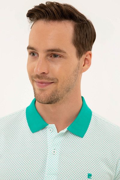 Pierre Cardin Μπλουζάκι με λαιμόκοψη με λαιμόκοψη Mint Green Slim Fit