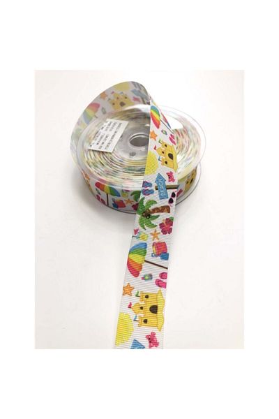 Hobigram Καλοκαιρινή κορδέλα Grosgrain 2,5 cm Dgk-1126 – Κορδέλα, Κομψό Σχέδιο, Γυναικείο Αξεσουάρ – Κορδέλα – Κορδέλα