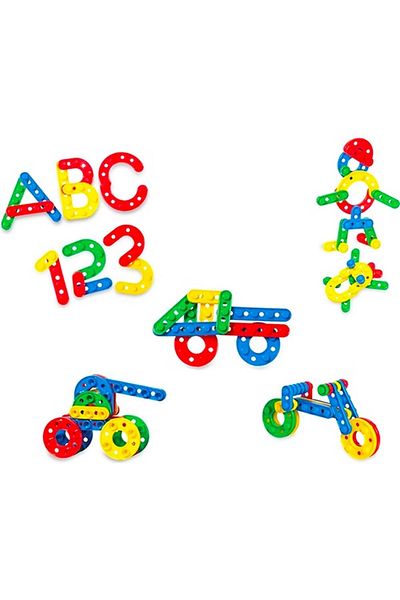 DEDE 192 Pieces Click Clack Puzzle in Storage Box Lego 01903