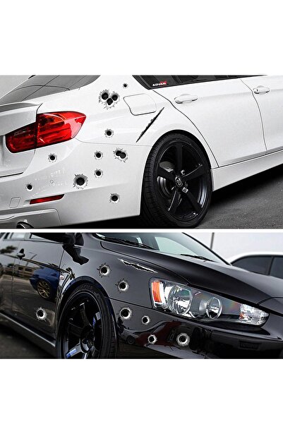 MOBEE Araç Sticker Mermi Ve Oto Sticker Yara Şeklinde 3d