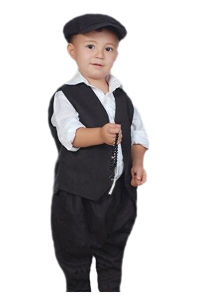 Kostüm Sarayı Şalvarlı Sekiz Köşe Kasketli Yöresel Çocuk Kostümü