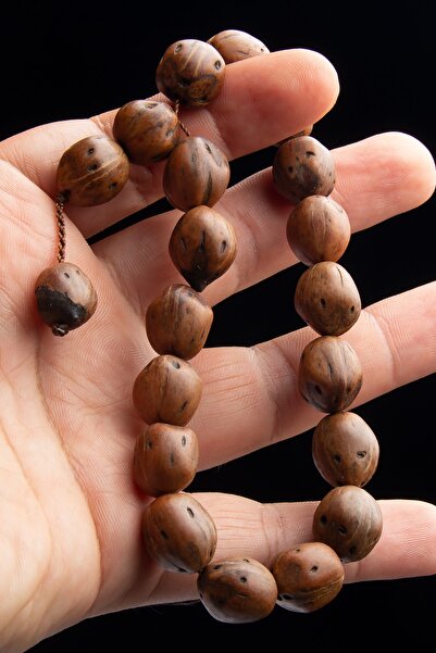 OTTOTESBİH Mărgele de rugăciune din semințe de andiz natural maro deschis, în cutie cadou pentru bărbați