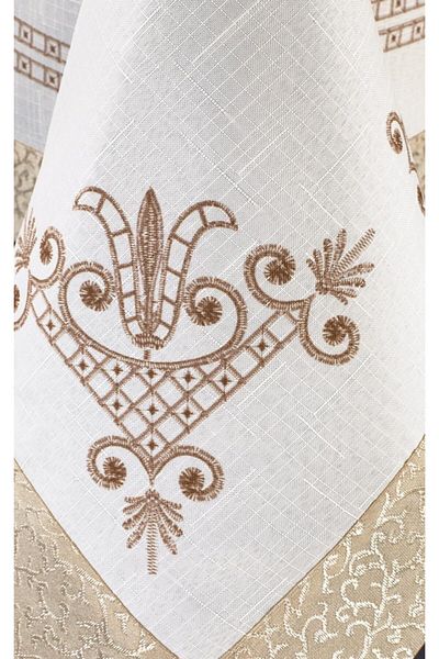 WENESSİ Tulip Print And Stripe Tablecloth