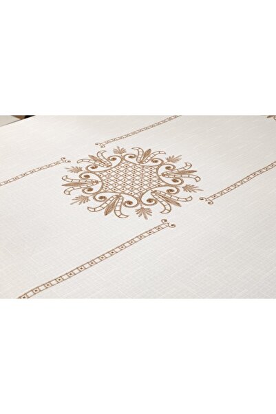 WENESSİ Tulip Print And Stripe Tablecloth