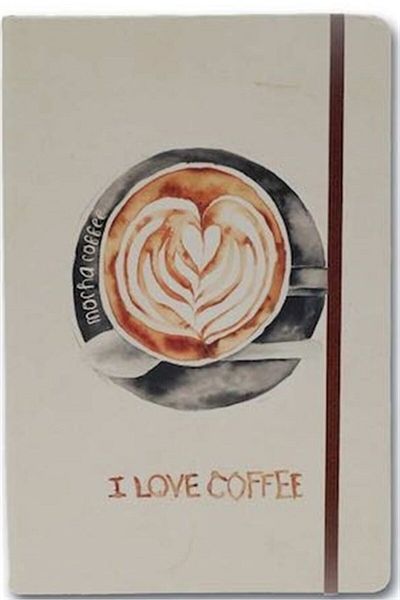 Scrikss A6 Notebook I Love Mocha Coffee Striped T0000dftılmca6