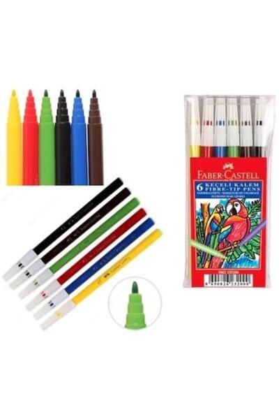 Faber Castell 6 قطع قلم ذو طرف لباد 6 ألوان