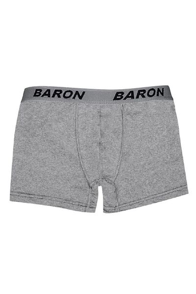 BARON Γκρι Ανδρικό Μπόξερ - Χτενισμένο Βαμβακερό Λύκρα