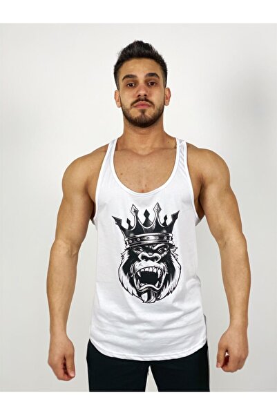 BLACK Erkek Beyaz King Kong Fitness Atleti