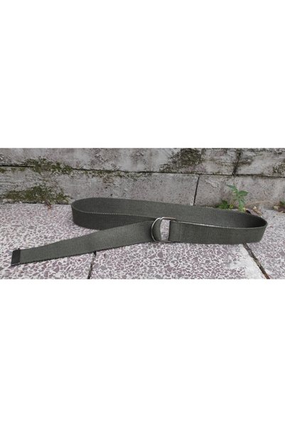 Kemer Dünyası Unisex Sport Tactical Khaki Green Canvas Belt with Ring Buckle